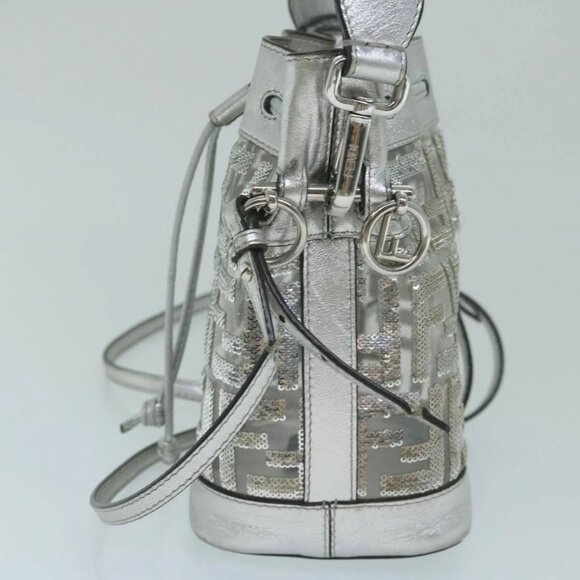 FENDI Zucca Canvas Montrezor Shoulder Bag Silver - Picture 4 of 16